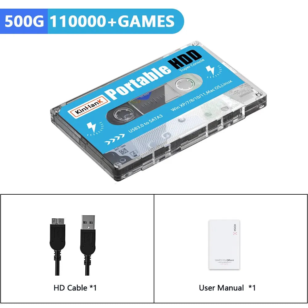 Retro Super Console 500G Gaming HDD 100000 Video Games